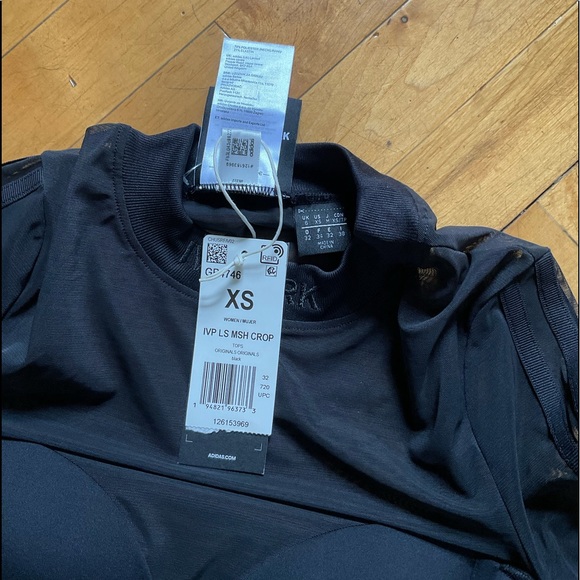 Adidas Beyoncé  IVY PARK IVP LS Mesh Crop Top Sz X Small New Limited Edison - Picture 11 of 14